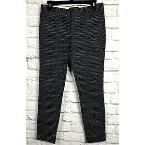 Banana Republic Women's Sloan Black White Dash Print Ankle Stretch‎ Pants Size 0